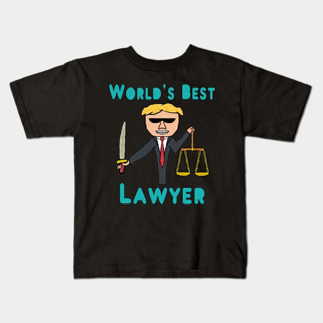 World's Best Lawyer Kids T-Shirt by Mark Ewbie